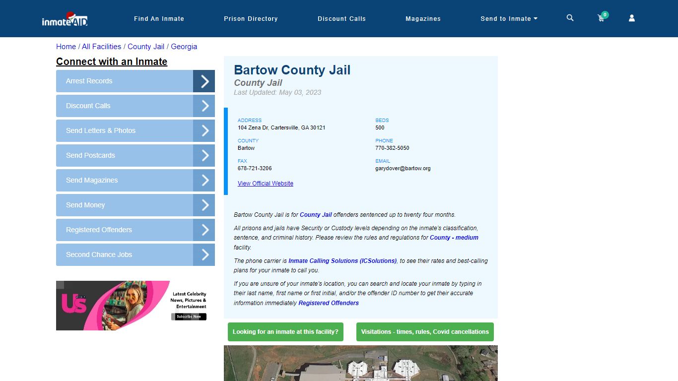 Bartow County Jail - Inmate Locator - Cartersville, GA